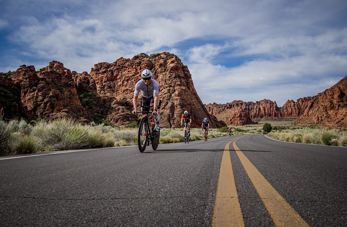 Cyclists enjoying open, uncrowded roads near St. George, Utah